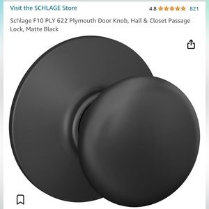 Set of 5 Schlage Plymouth Passage Doorknobs